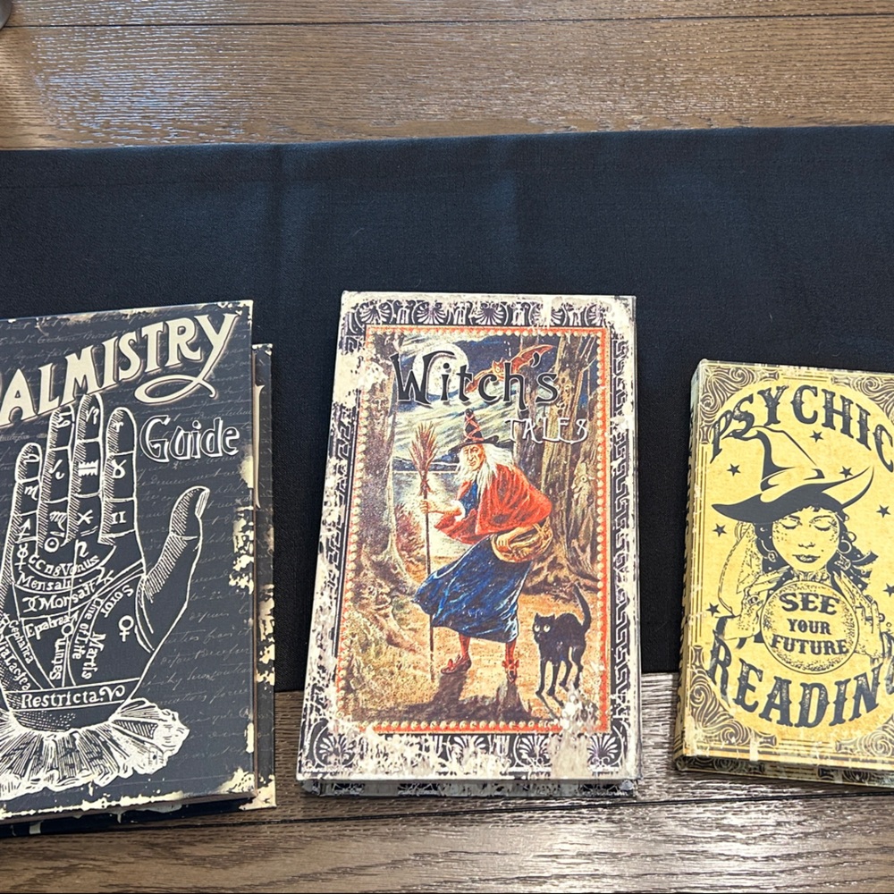 (3) Halloween Faux Book Storage